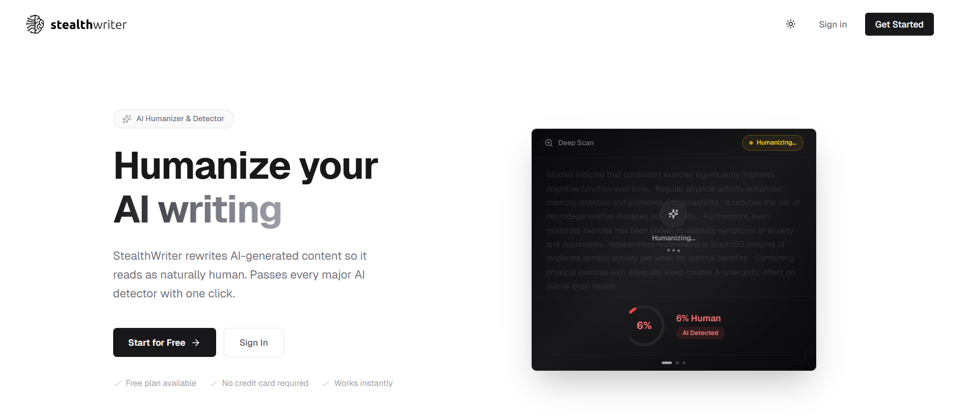 stealthwriter homepage