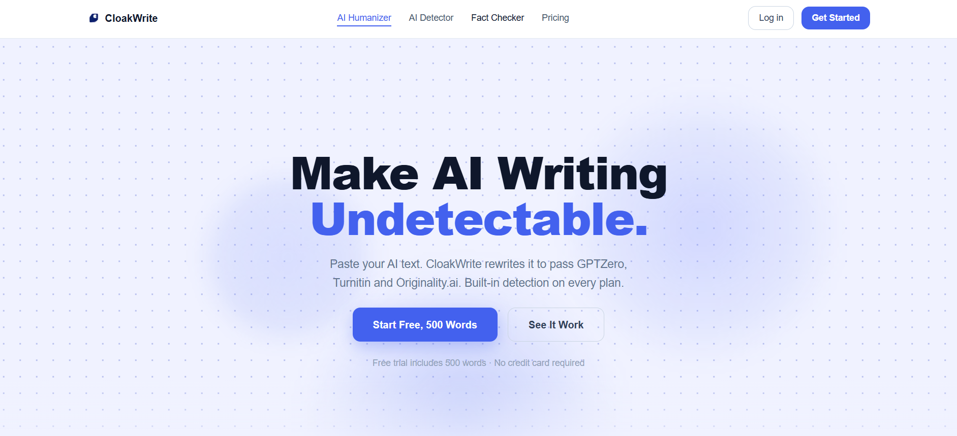 CloakWrite homepage