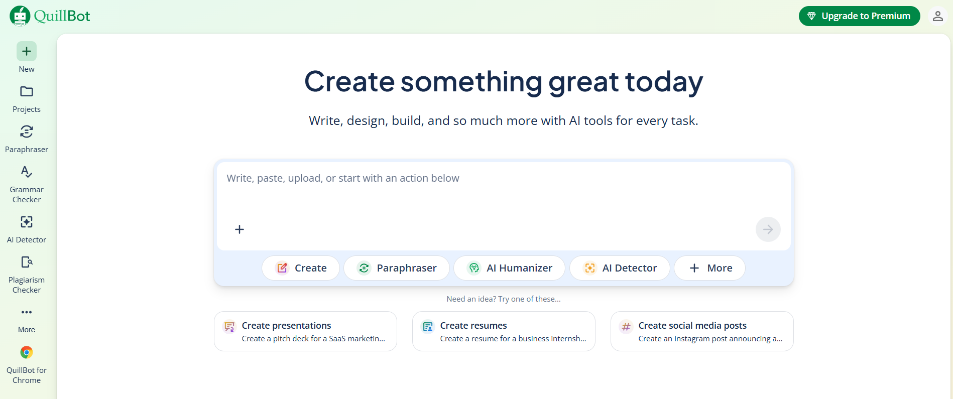 quillbot homepage